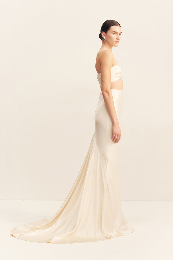 LA LUNE TWIST FRONT BRA TOP - CREAM