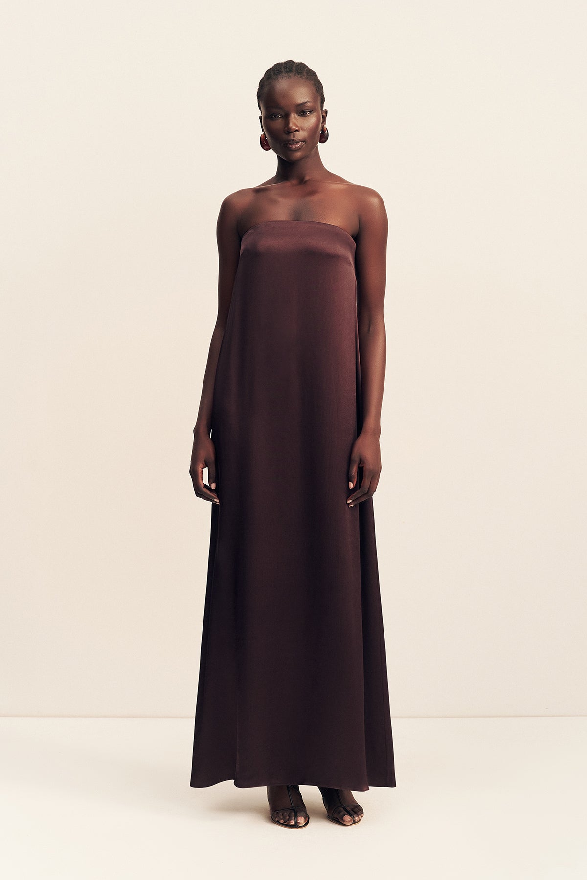 La Lune Strapless Column Maxi Dress | Espresso | Dresses | Shona