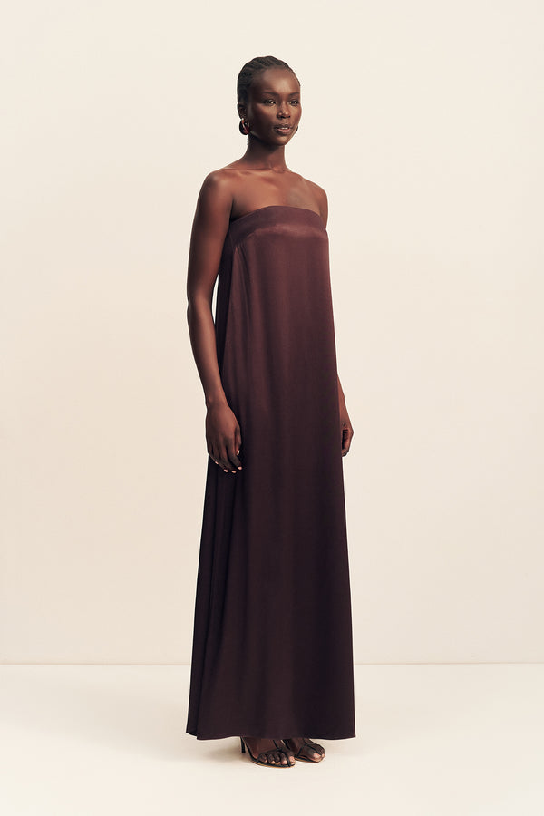Shona Joy - La Lune Strapless Column Maxi Dress - Espresso Shona Joy - La Lune Strapless Column Maxi Dress - Espresso
