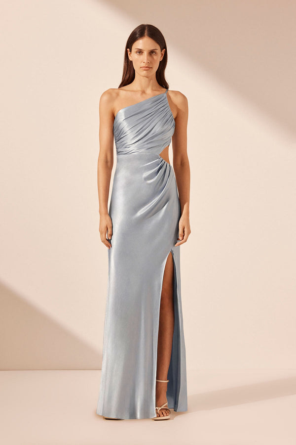 Shona Joy - La Lune Asymmetrical Gathered Maxi Dress - Powder Blue - Bridesmaids Dress Shona Joy - La Lune Asymmetrical Gathered Maxi Dress - Powder Blue - Bridesmaids Dress