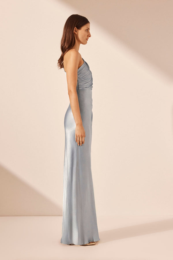 Shona Joy - La Lune Asymmetrical Gathered Maxi Dress - Powder Blue - Bridesmaids Dress Shona Joy - La Lune Asymmetrical Gathered Maxi Dress - Powder Blue - Bridesmaids Dress