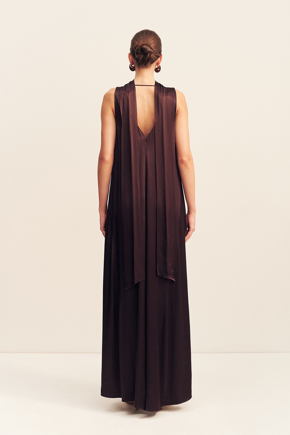 La Lune Scarf Panelled Maxi Dress | Espresso | Dresses | Shona Joy