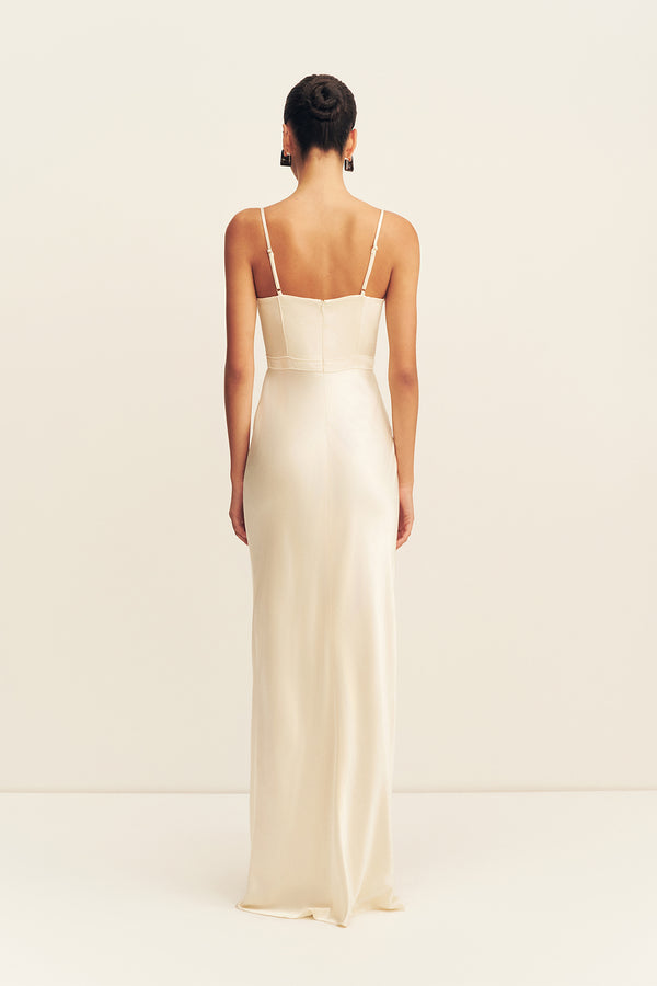 white christmas dresses Shona Joy - La Lune Corded Ruched Maxi Dress - Cream white christmas dresses Shona Joy - La Lune Corded Ruched Maxi Dress - Cream
