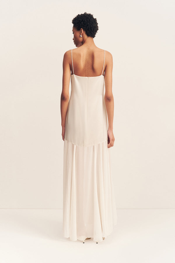 MORAYA DROPPED WAIST MAXI DRESS - IVORY_B