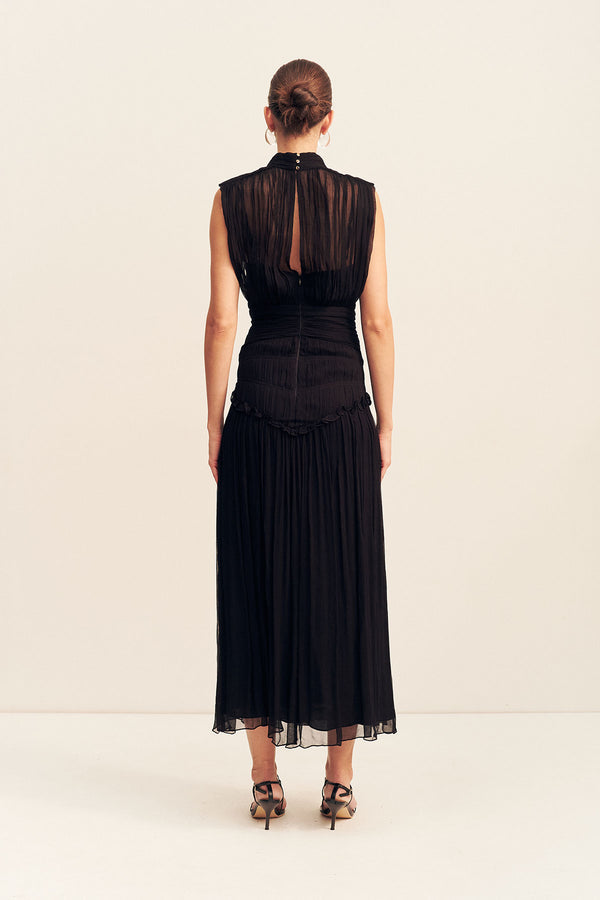 Shona Joy - Clemence High Neck Midi Dress - Black - Designer Bridesmaids Dress Shona Joy - Clemence High Neck Midi Dress - Black - Designer Bridesmaids Dress