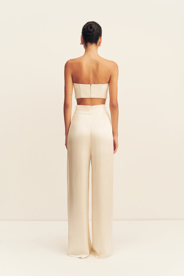 La Lune Tuxedo Trouser | Cream | Pants | Shona Joy Shona Joy US La Lune Tuxedo Trouser | Cream | Pants | Shona Joy Shona Joy US