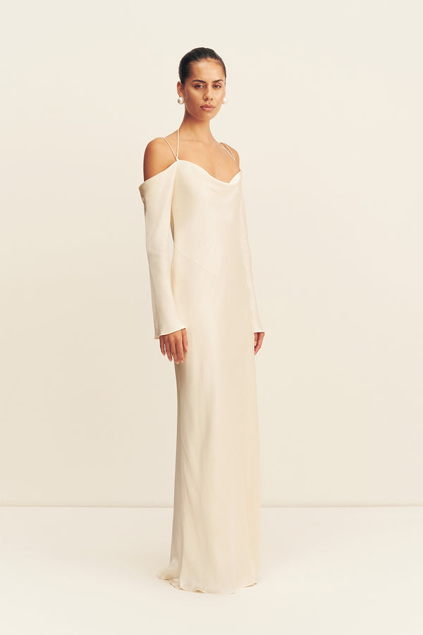 Shona Joy La Lune Off Shoulder Tie Maxi Dress in White - Size aus 8/US 4 Shona Joy La Lune Off Shoulder Tie Maxi Dress in White - Size aus 8/US 4