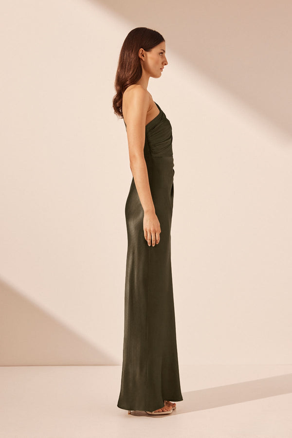 Shona Joy - La Lune Asymmetrical Gathered Maxi Dress - Forest - Bridesmaids Dress Shona Joy - La Lune Asymmetrical Gathered Maxi Dress - Forest - Bridesmaids Dress