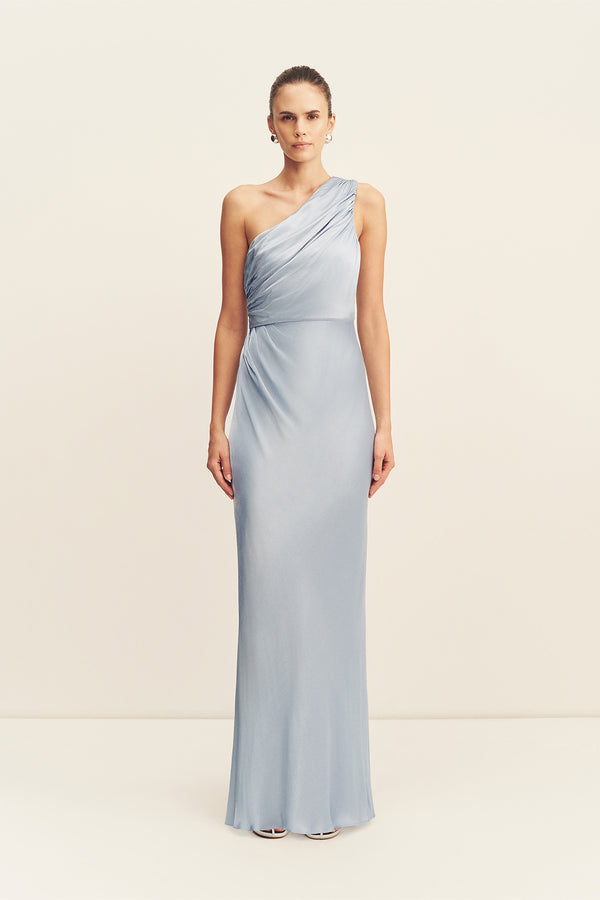 La Lune Gathered One Shoulder Maxi Dress | Powder Blue | Dresses | Shona Joy Shona Joy US La Lune Gathered One Shoulder Maxi Dress | Powder Blue | Dresses | Shona Joy Shona Joy US