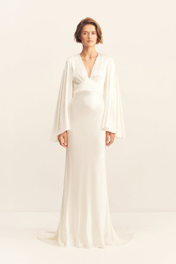 LA LUNE BACKLESS GOWN - WHITE_F