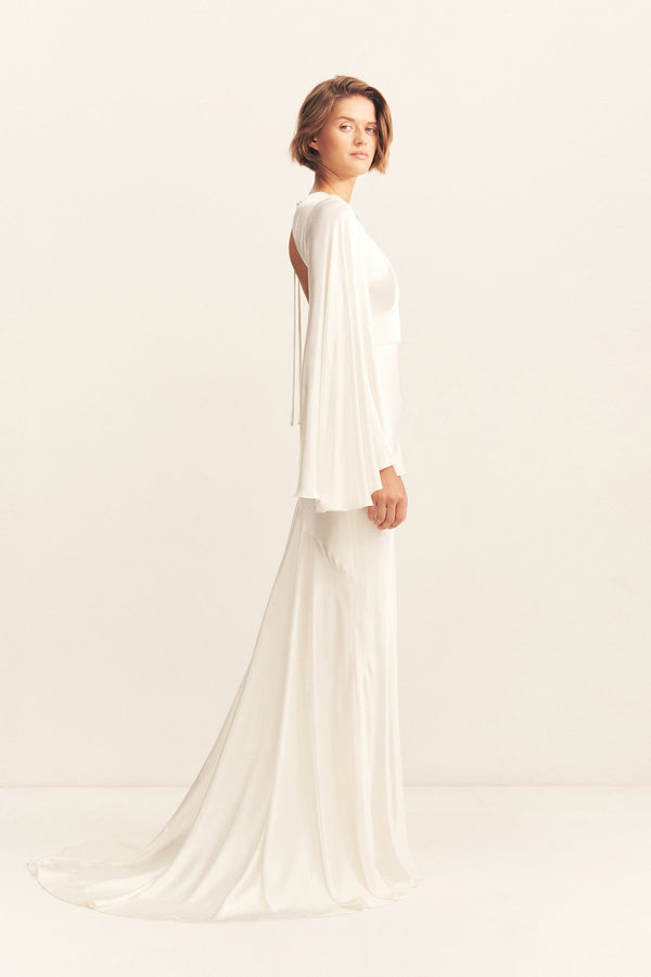 LA LUNE BACKLESS GOWN - WHITE_S