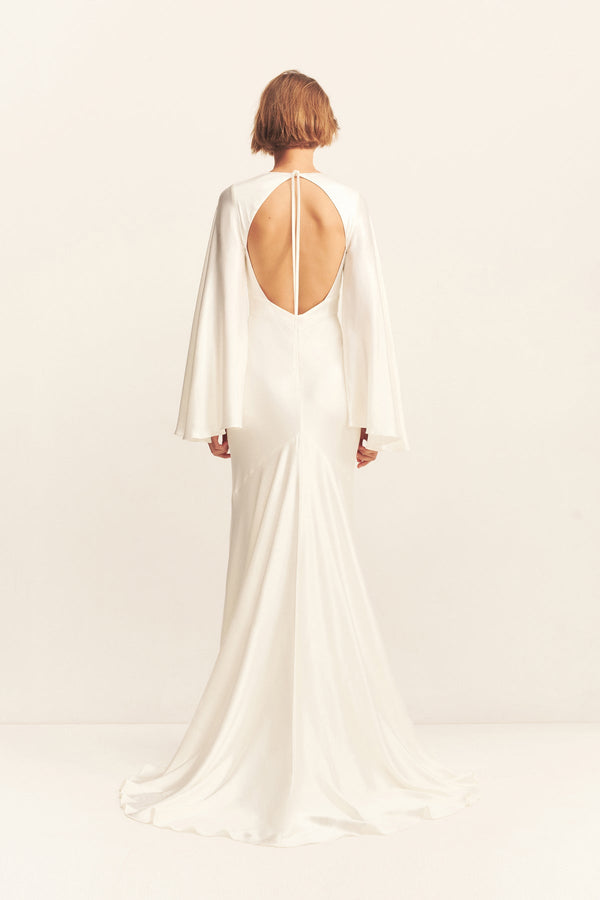 LA LUNE BACKLESS GOWN - WHITE_B