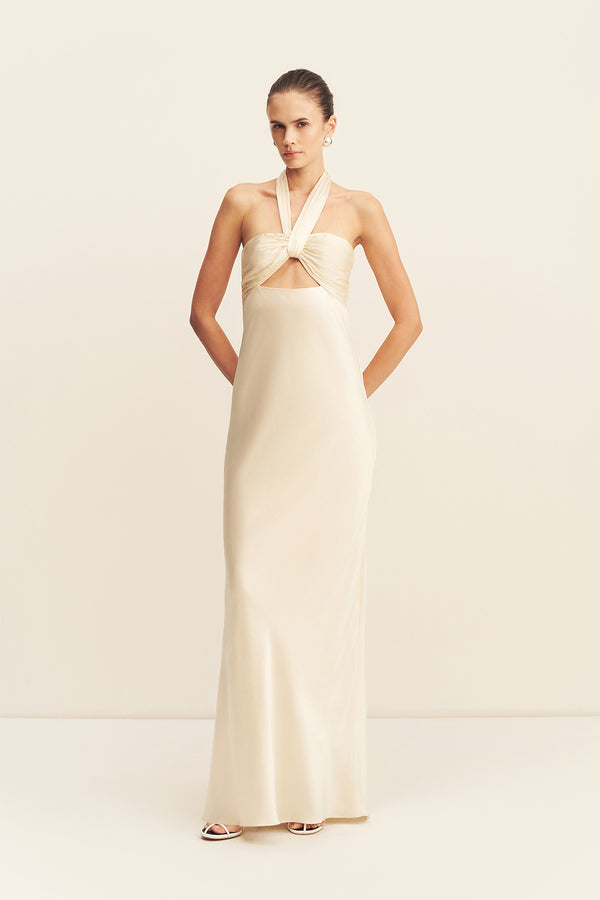 La Lune Ruched Halter Maxi Dress | Cream | Dresses | Shona Joy Shona Joy US La Lune Ruched Halter Maxi Dress | Cream | Dresses | Shona Joy Shona Joy US