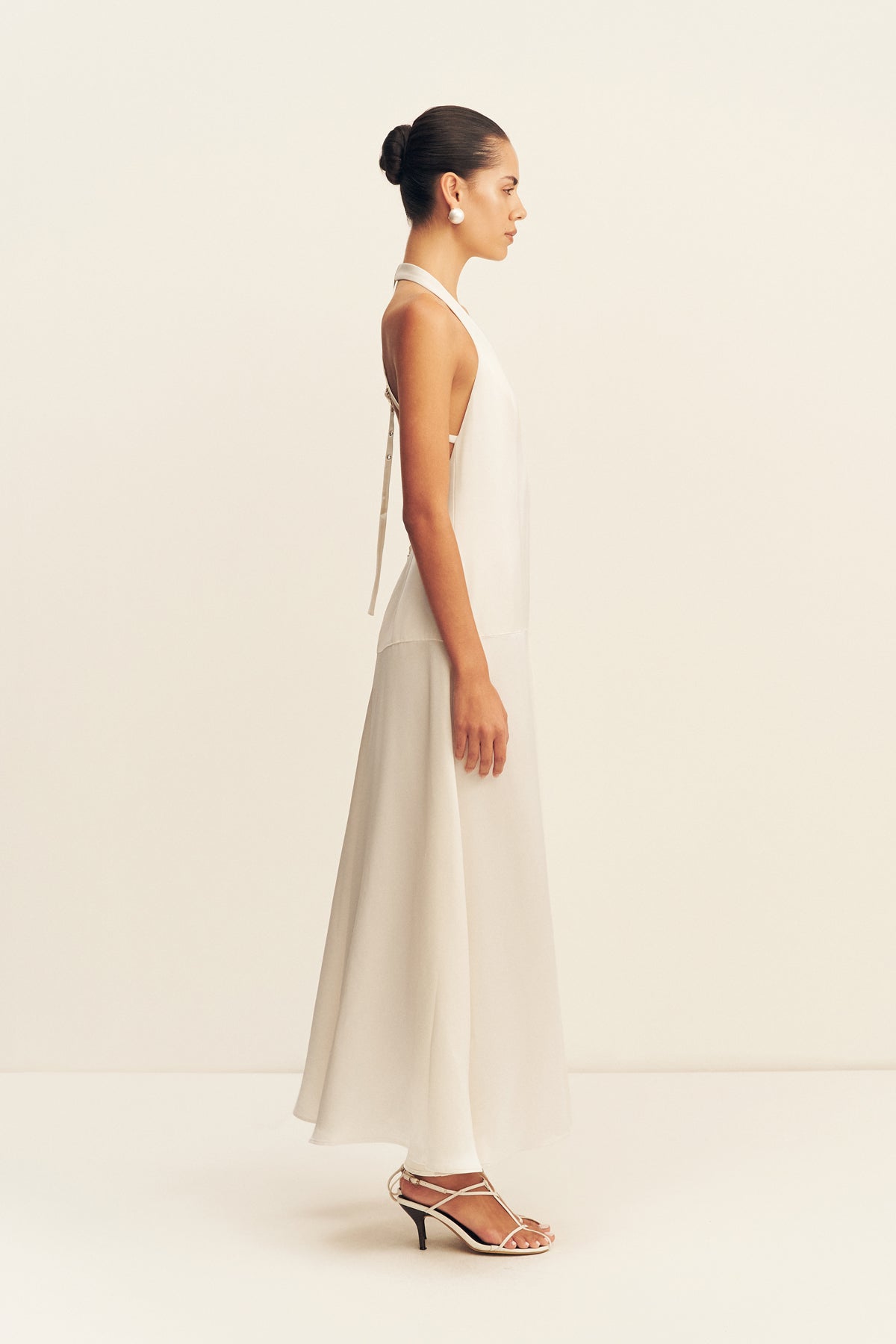 Savanna Halter Open Back Maxi Dress | Pearl | Dresses | Shona Joy