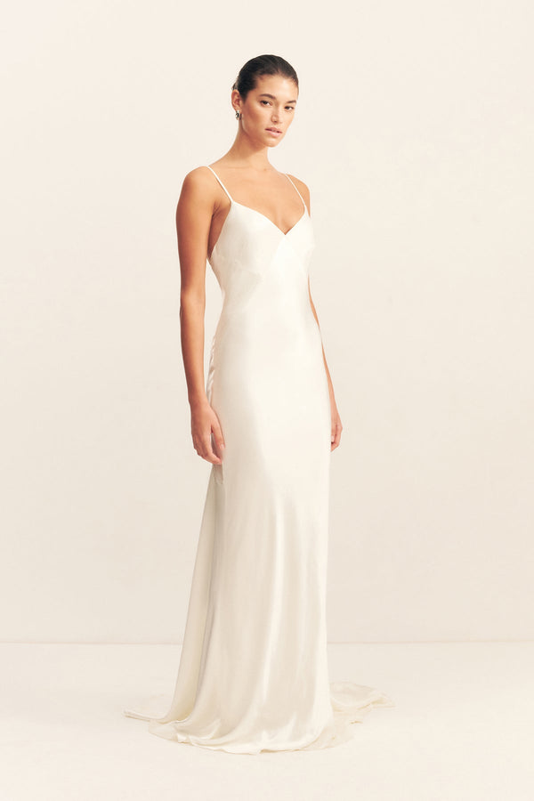 LA LUNE LOW BACK GOWN - WHITE_A