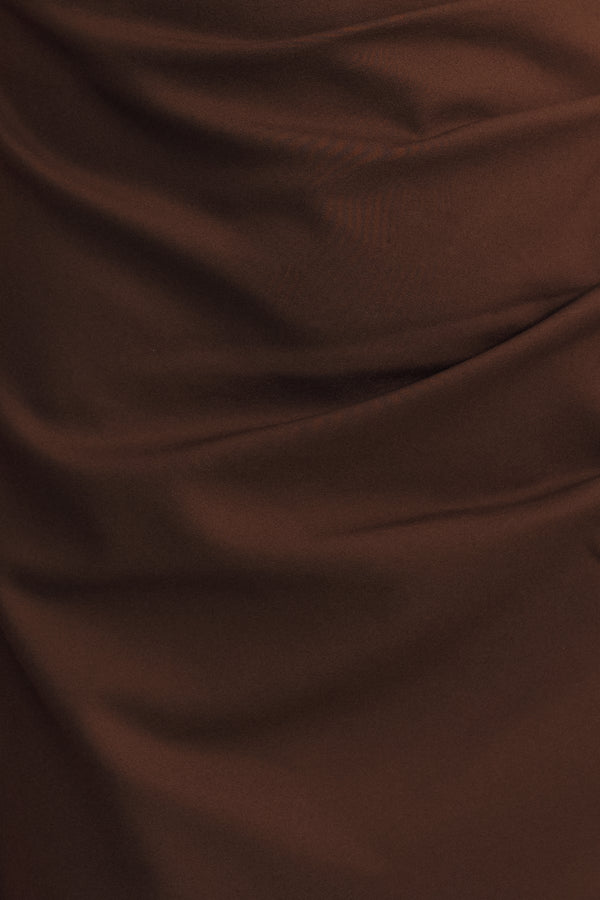 LANI CUT OUT BUCKLE MIDI DRESS - ESPRESSO_SW