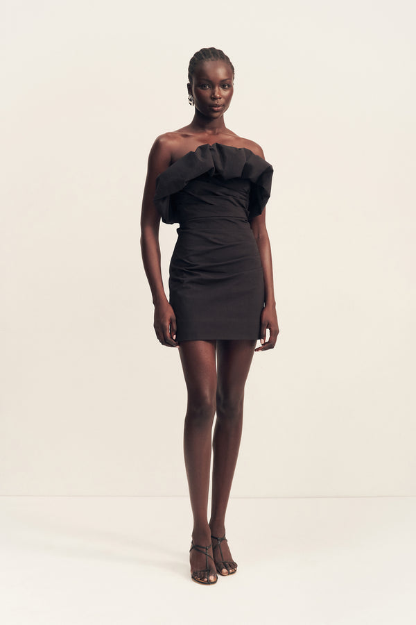 Campbell Strapless Bubble Mini Dress Black Dresses Shona Joy