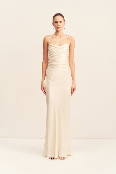 La Lune Lace Back Maxi Dress | Cream | Dresses | Shona Joy – Shona