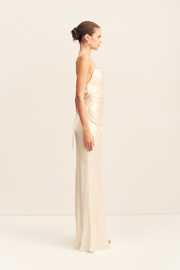 LA LUNE LACE BACK MAXI DRESS - CREAM