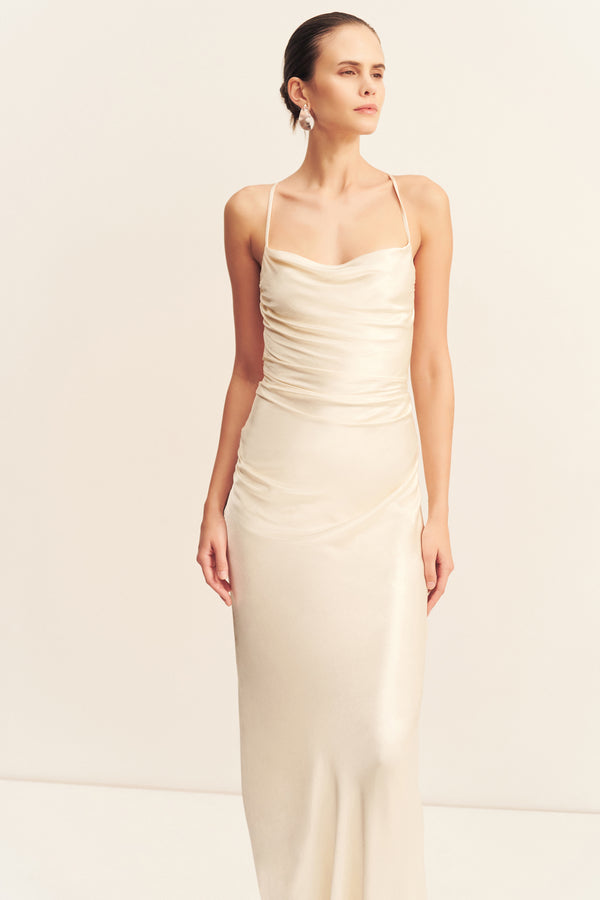 LA LUNE LACE BACK MAXI DRESS - CREAM