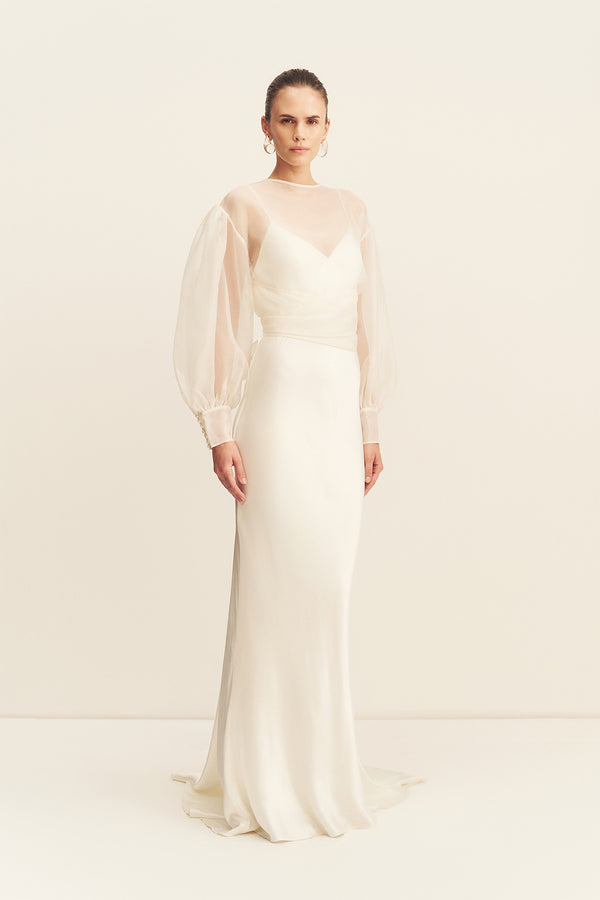 Shona Joy - La Lune Lia Silk Organza Wrap Blouse - Ivory Shona Joy - La Lune Lia Silk Organza Wrap Blouse - Ivory