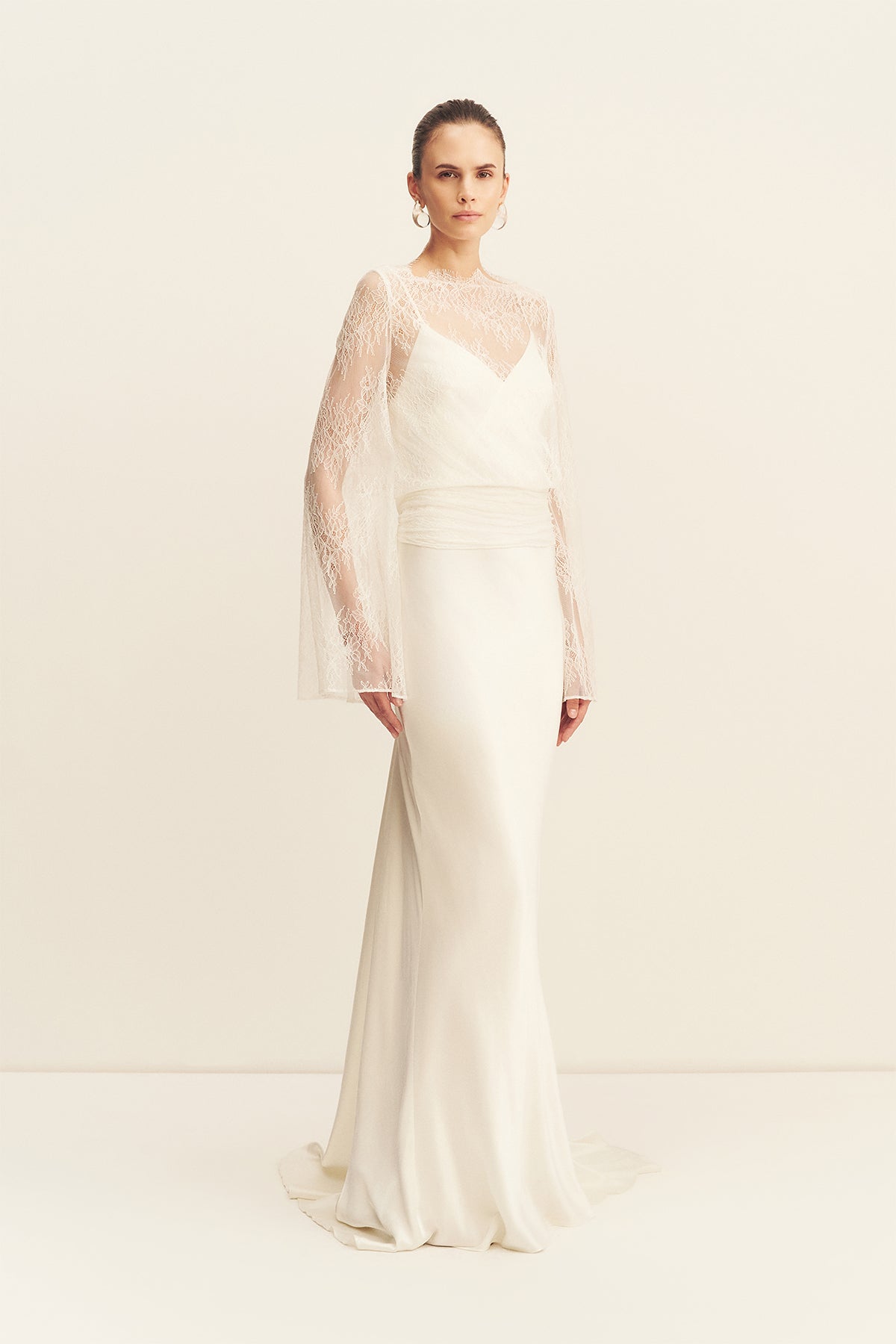 Lambent Lace Long Sleeve Tie Top | Ivory | Tops | Shona Joy