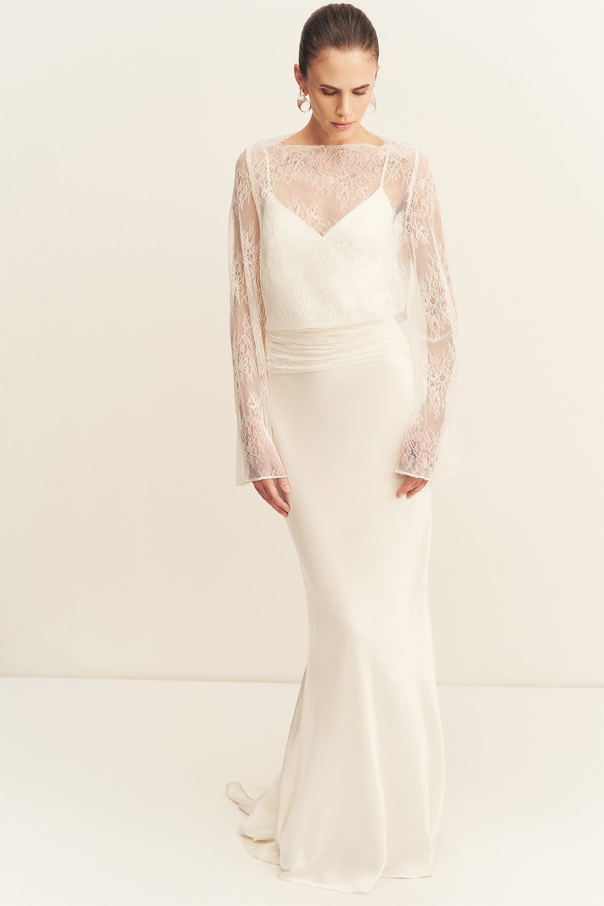 Lambent Lace Long Sleeve Tie Top | Ivory | Tops | Shona Joy