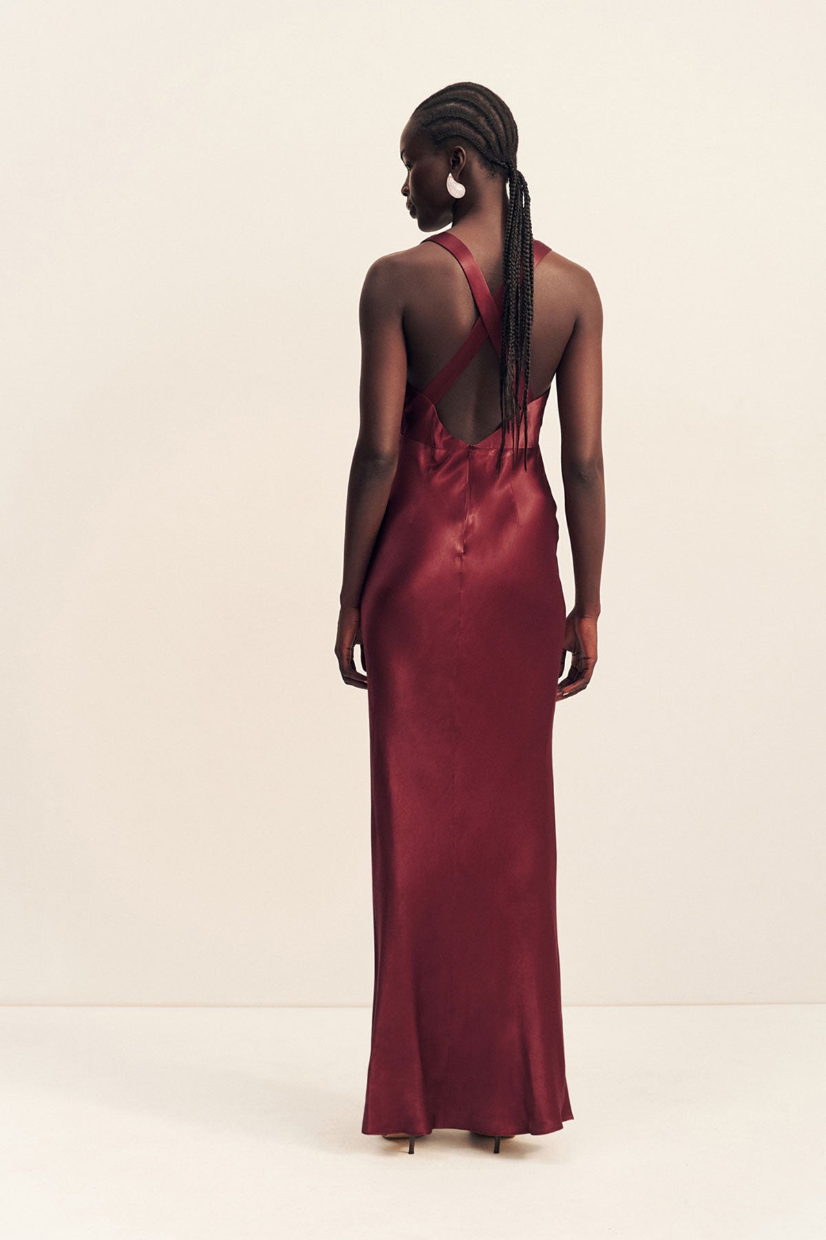 Elia Plunged Cross Back Maxi Dress | Shiraz | Dresses | Shona Joy