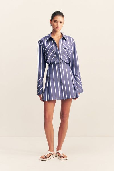 Cambridge Shirt Mini Dress | Chambray Blanc | Dresses | Shona Joy