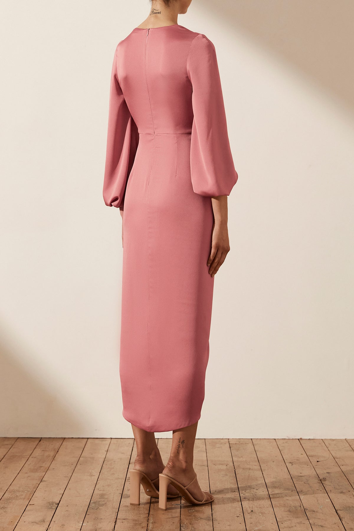 One-Shoulder Sleeveless Pink Casual Midi Dress – KesleyBoutique