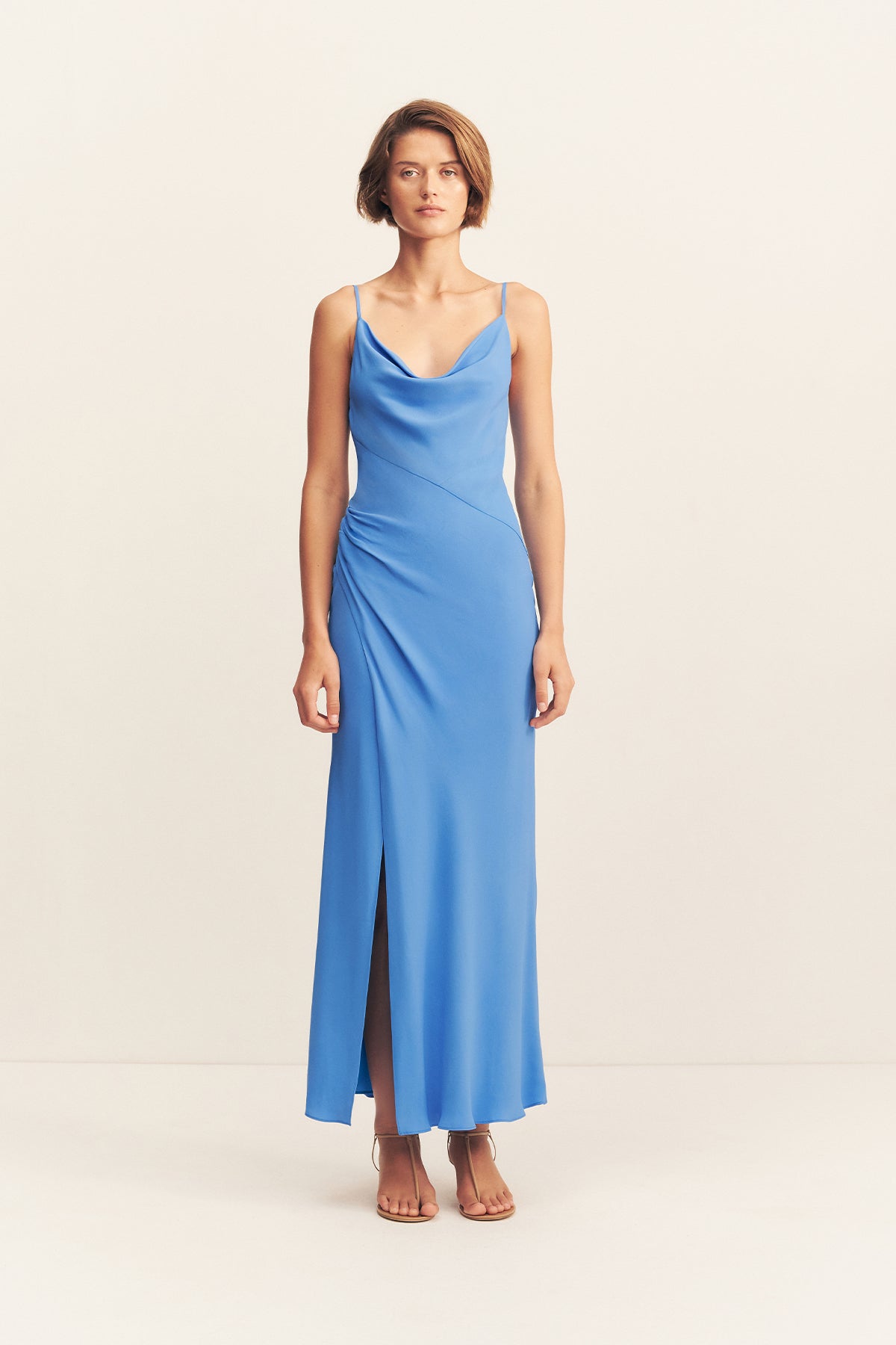 Pierce Cowl Neck Midi Dress | Sonic Blue | Dresses | Shona