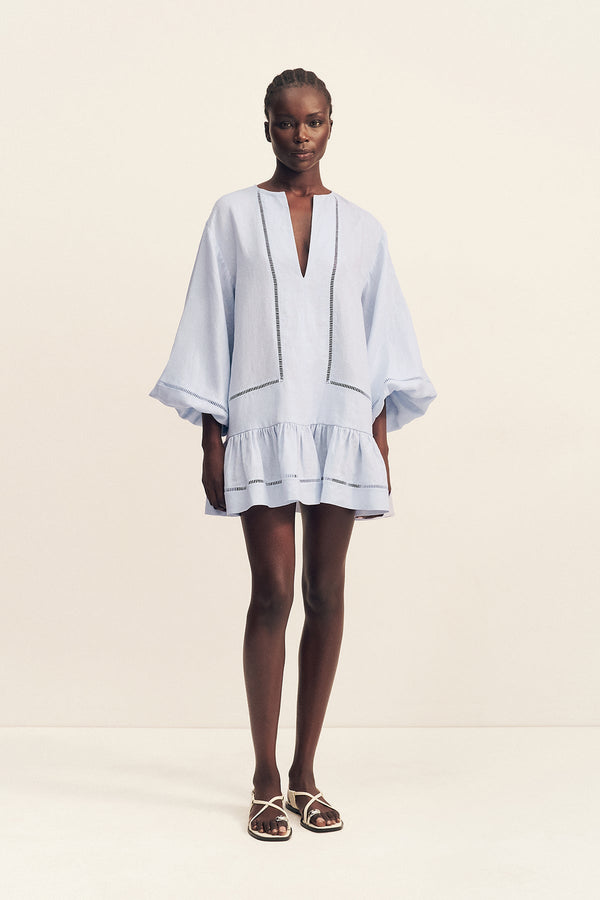 Shona Joy - Tommy Linen Balloon Sleeve Mini Dress