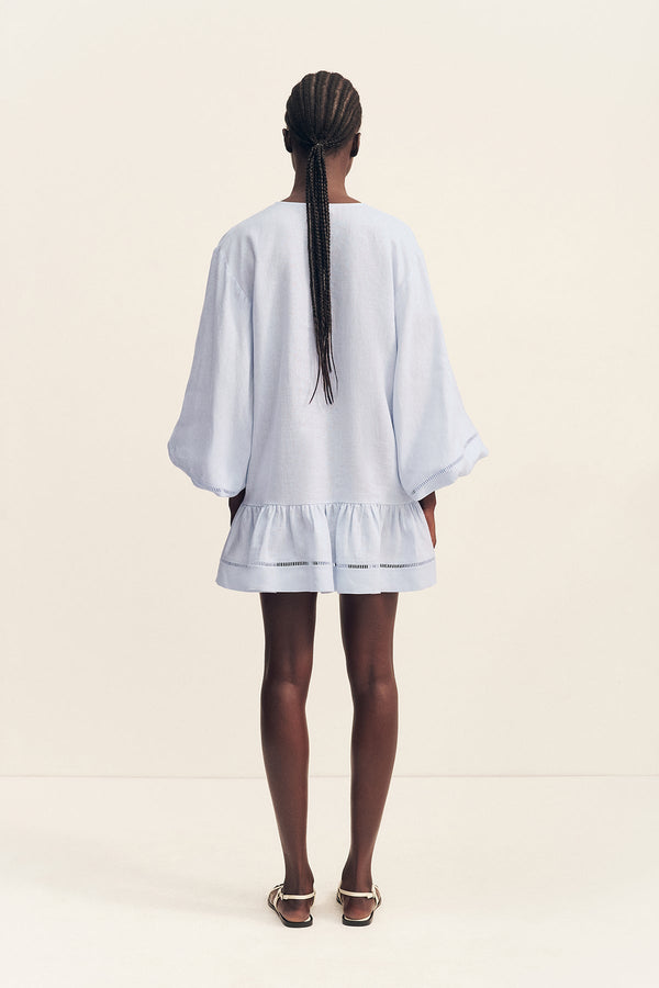 Shona Joy - Tommy Linen Balloon Sleeve Mini Dress