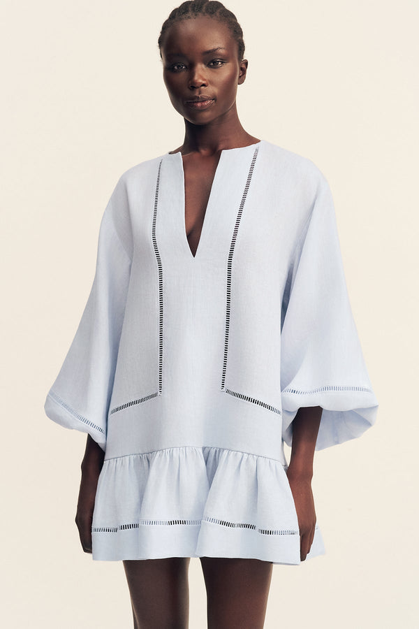 Shona Joy - Tommy Linen Balloon Sleeve Mini Dress
