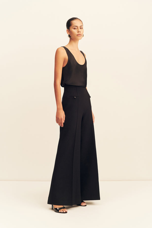 AMURA HIGH WAISTED WIDE LEG PANT - BLACK
