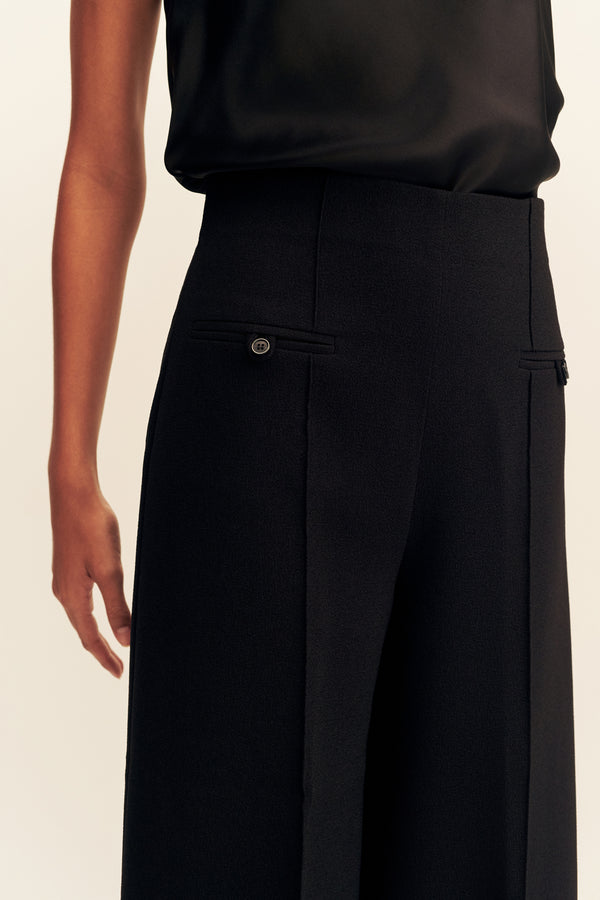 AMURA HIGH WAISTED WIDE LEG PANT - BLACK