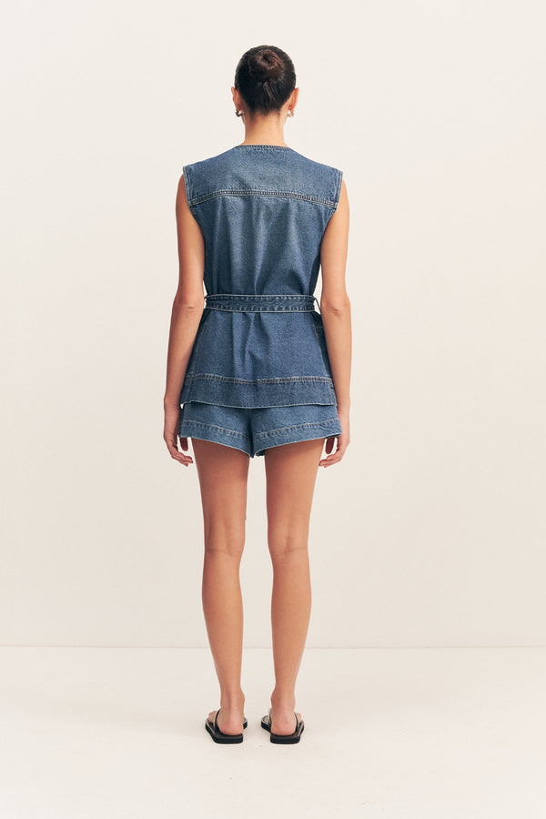 RAQUEL TIE TOP - VINTAGE BLUE_B