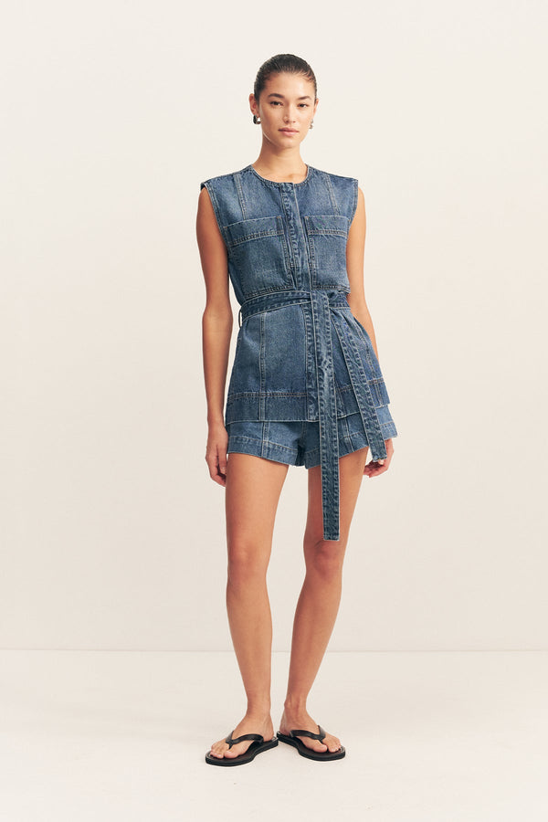 RAQUEL TIE TOP - VINTAGE BLUE_F