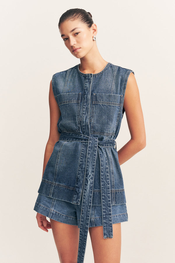 RAQUEL TIE TOP - VINTAGE BLUE_D