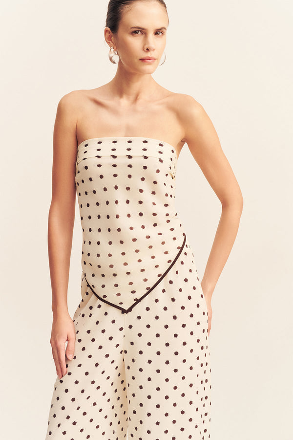HOUSTON SHEER SCARF - BLANC POLKA