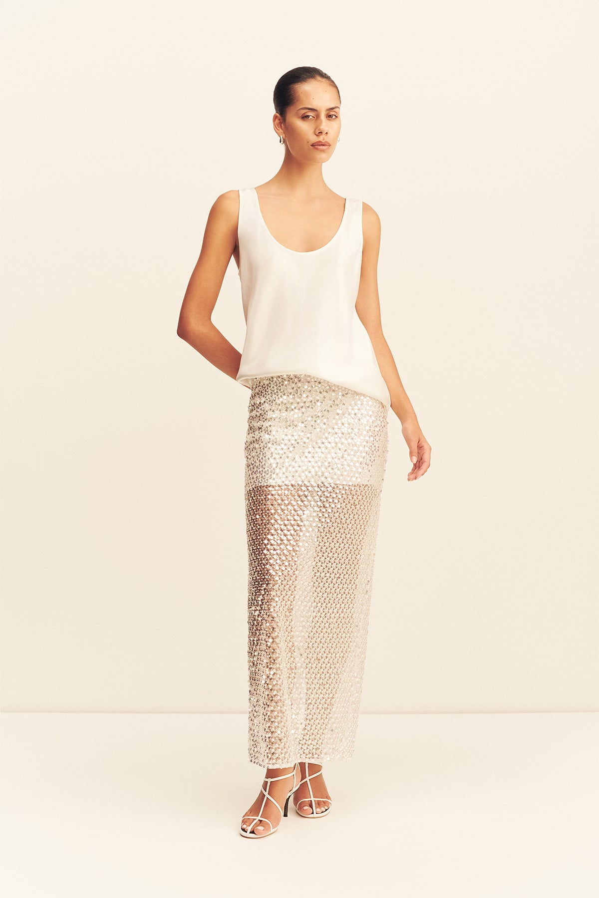 ASTERI MAXI SKIRT | SILVER | SKIRTS | SHONA JOY – Shona Joy US