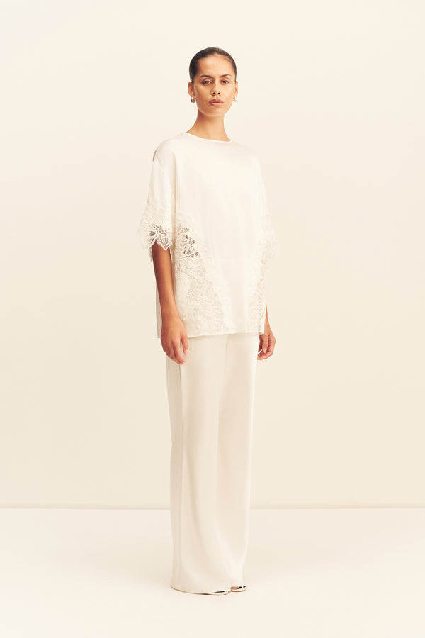 ENIKO LACE T-SHIRT - IVORY