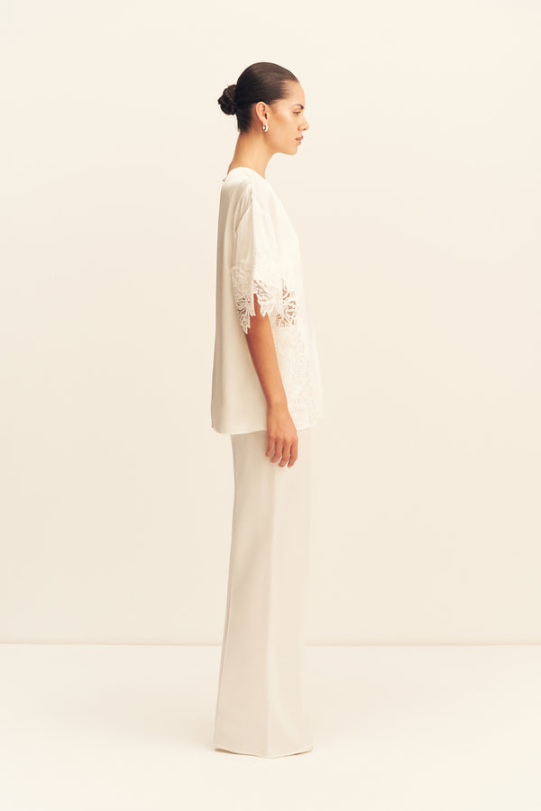 ENIKO LACE T-SHIRT - IVORY