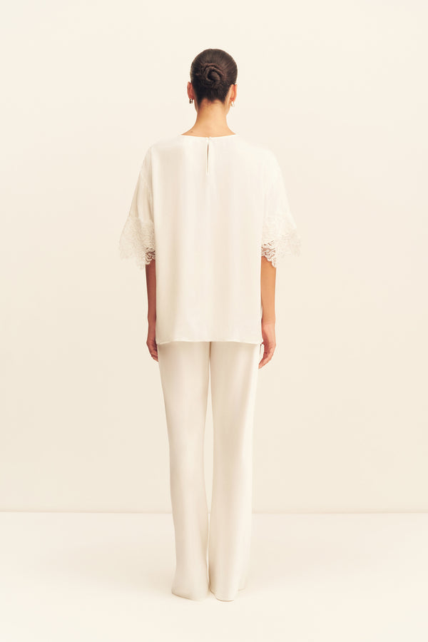ENIKO LACE T-SHIRT - IVORY