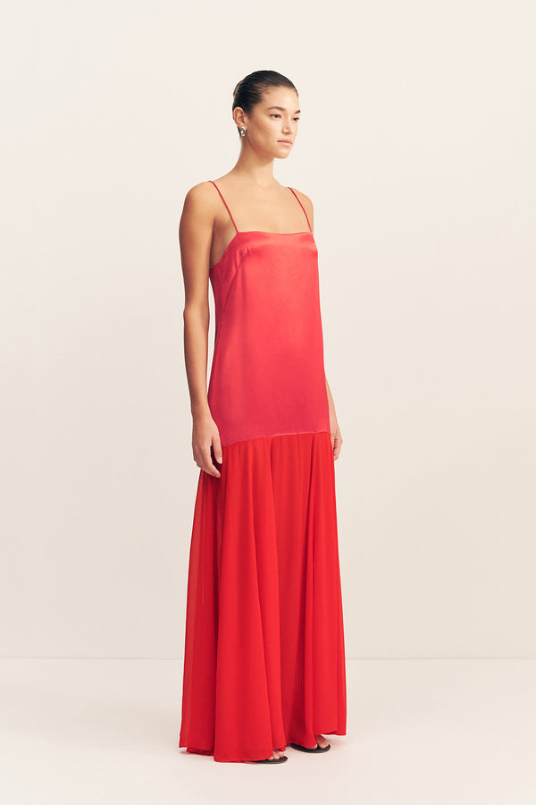 Moraya Dropped Waist Maxi Dress | Chilli | Dresses | Shona Joy Shona Joy US Moraya Dropped Waist Maxi Dress | Chilli | Dresses | Shona Joy Shona Joy US