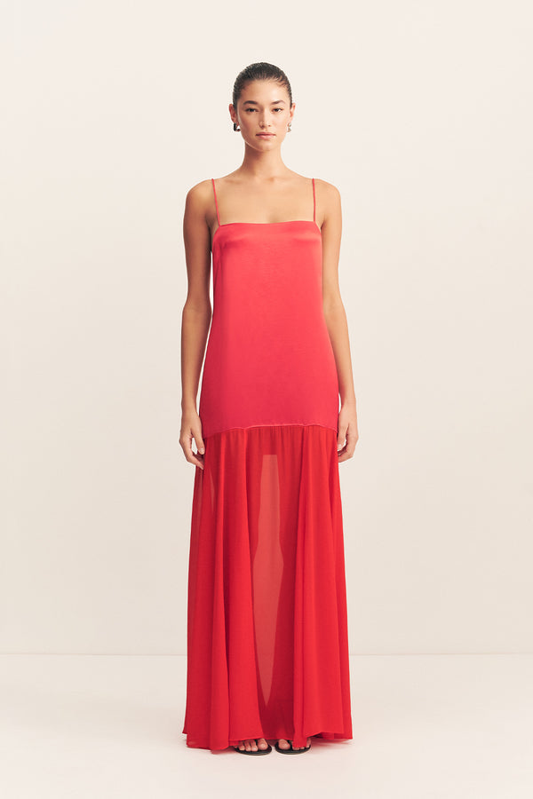 MORAYA DROPPED WAIST MAXI DRESS - CHILLI_F