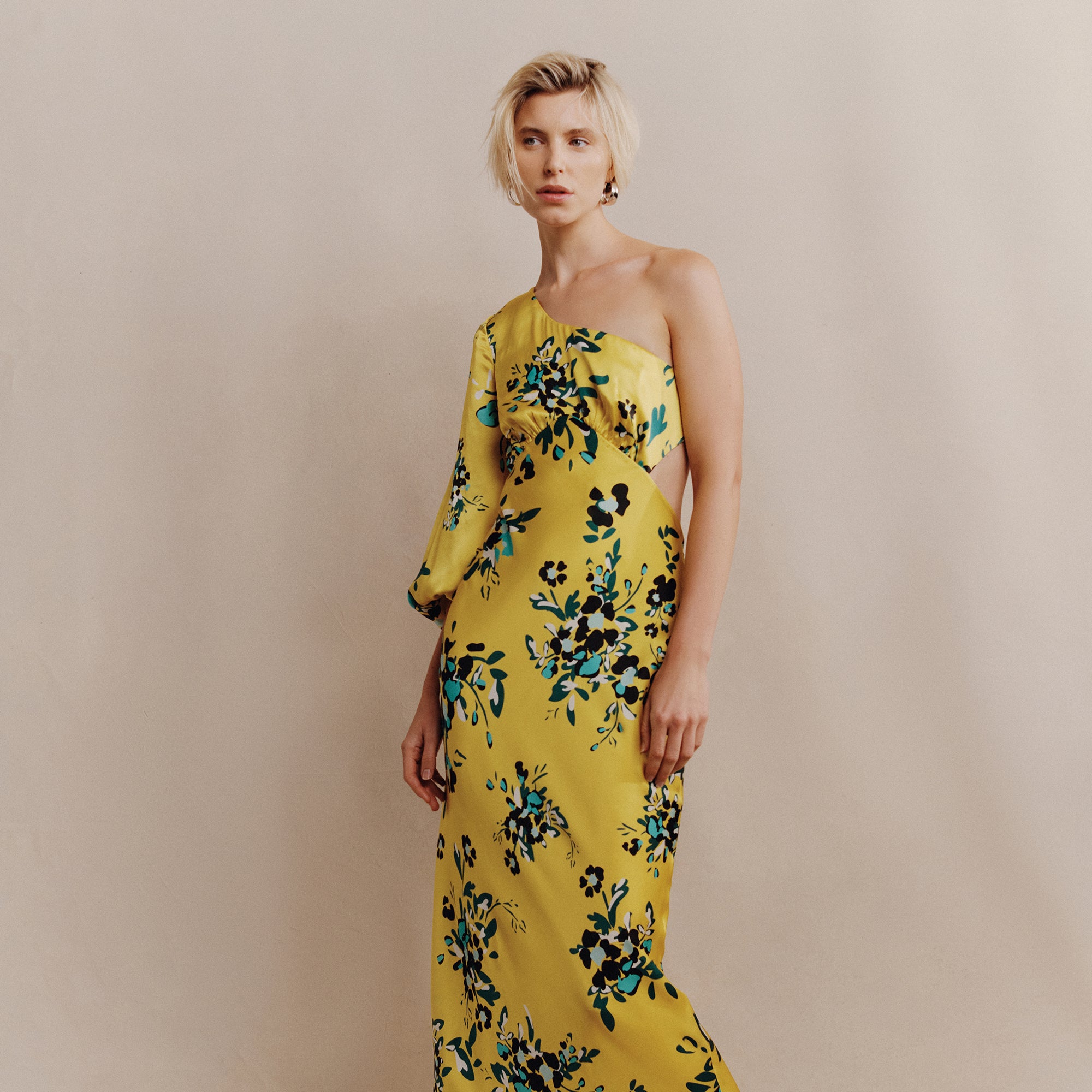 chinese dress ladies Shona Joy Elle Silk Lace Cowl Maxi Dress in Emerald Green  Coco & Lola