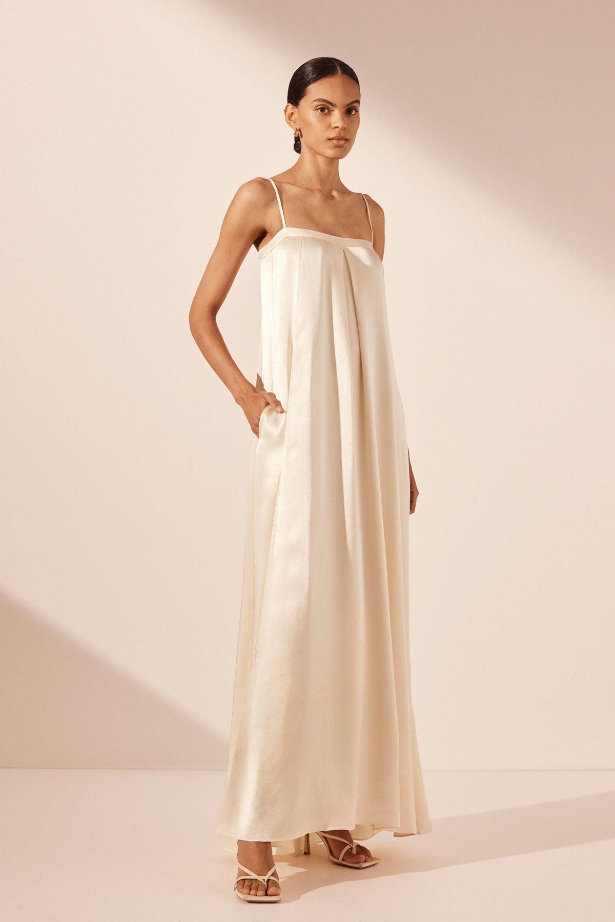 La Lune Column Maxi Dress | Cream | Dresses | Shona Joy