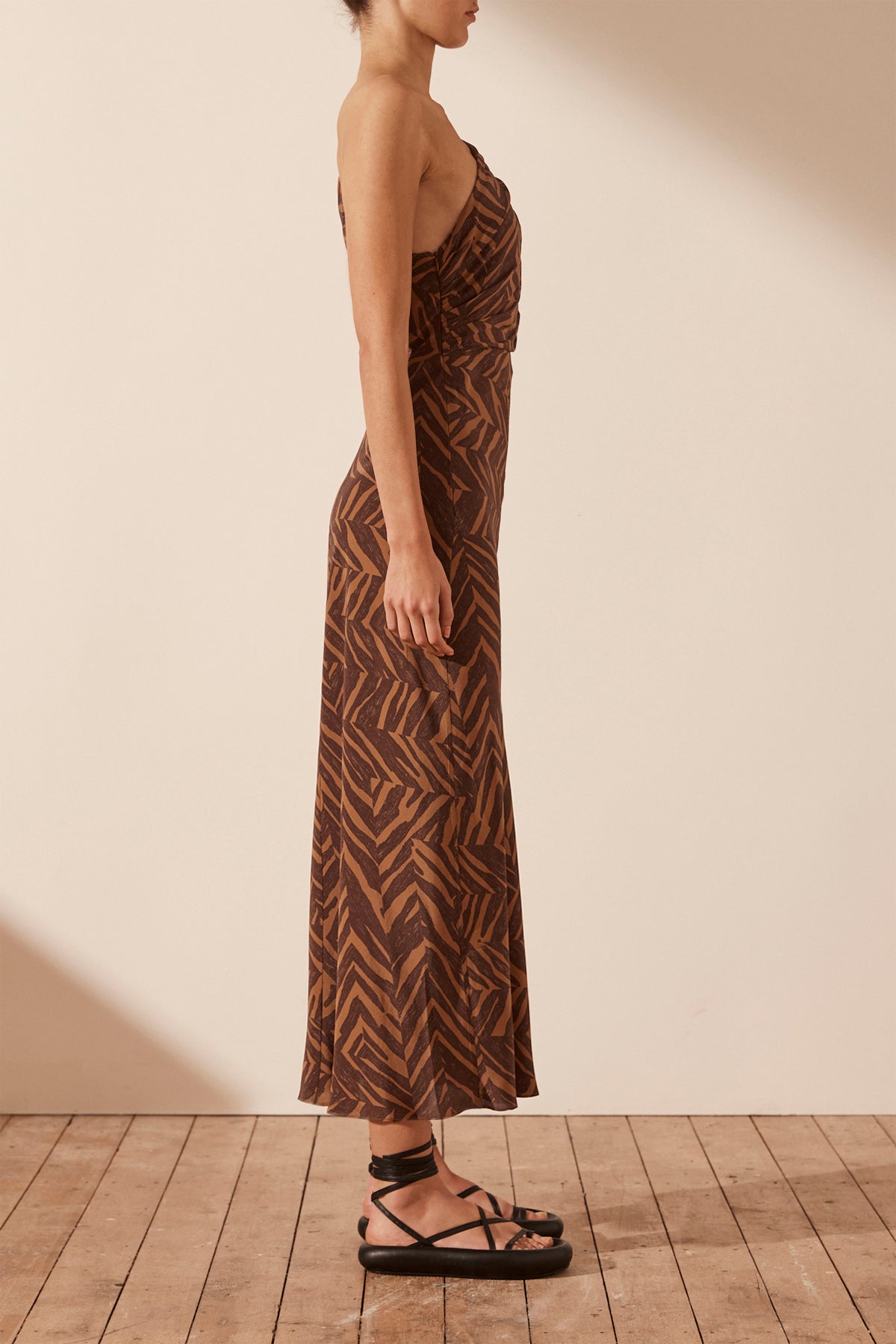 Shona Joy Giorgia Asymmetrical Midi Dress