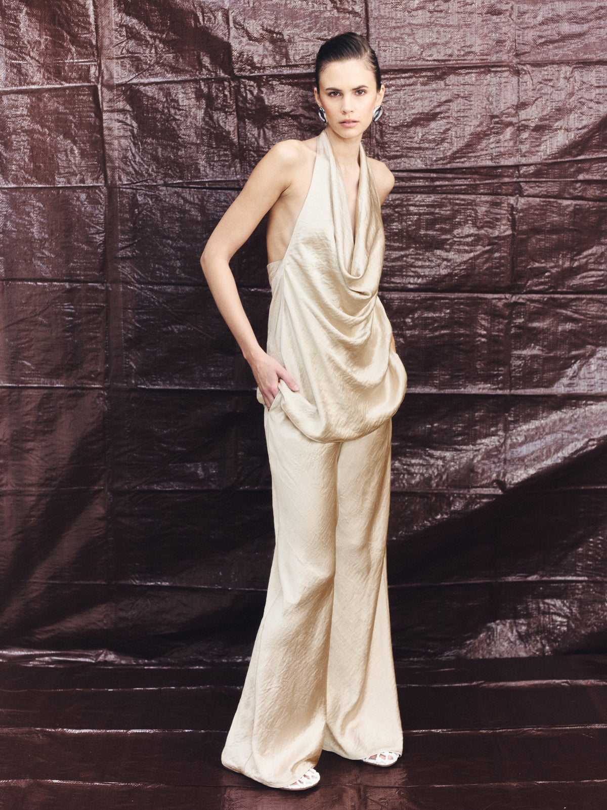 Andie Drawstring Pant | Champagne | Pants | Shona Joy – Shona Joy US